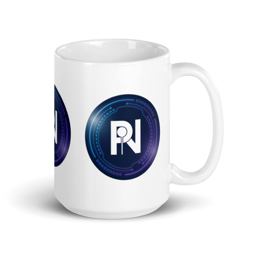 Glossy company logo mug