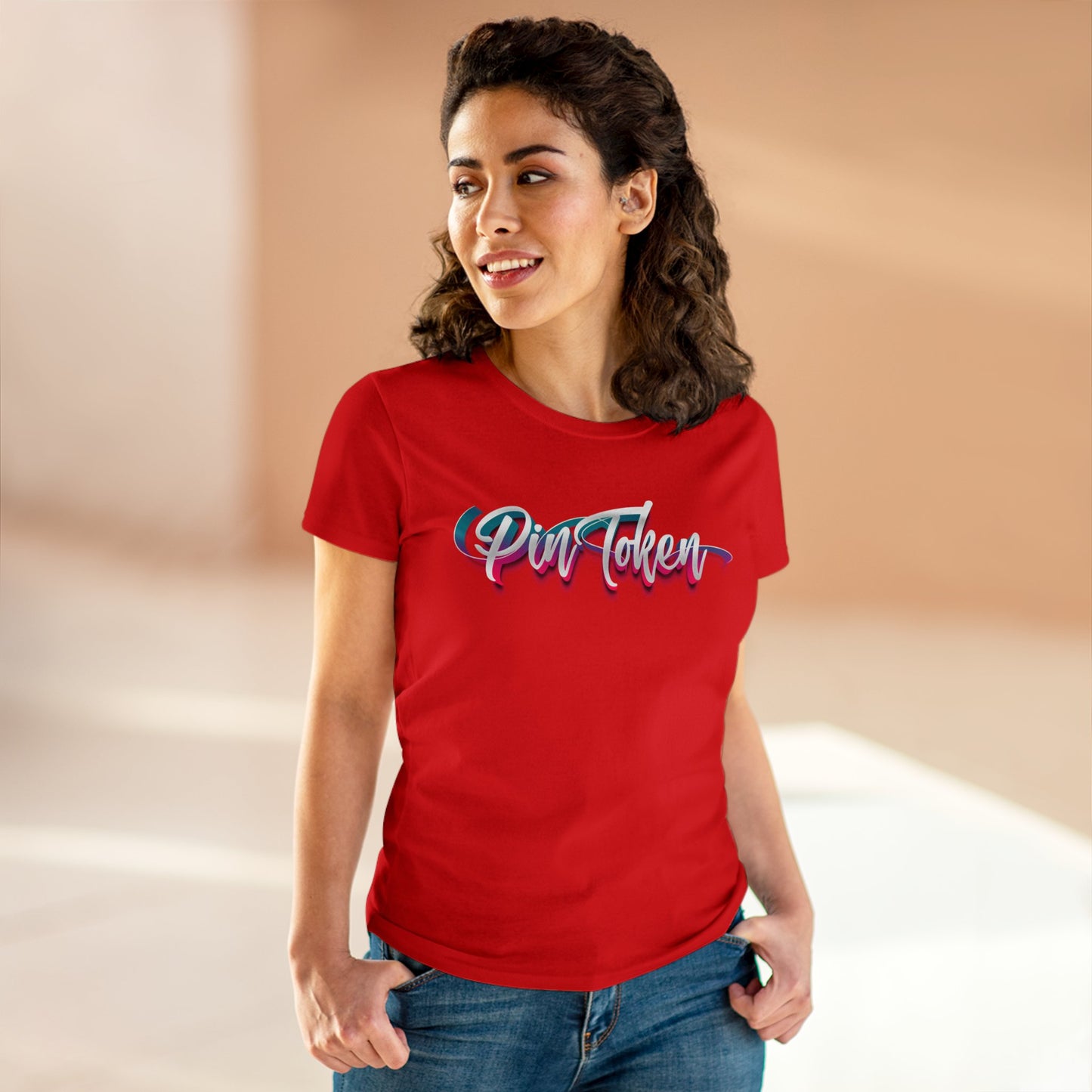 Women's Cotton Tee (PIN Token Spray Paint)