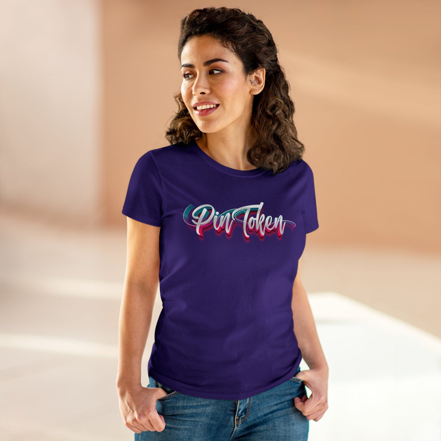 Women's Cotton Tee (PIN Token Spray Paint)