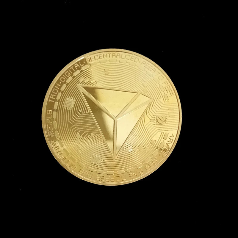 Gold Plated TRX Crypto Collectible Coin