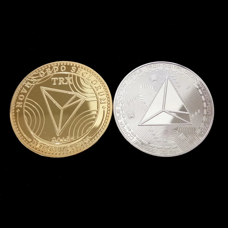 Gold Plated TRX Crypto Collectible Coin