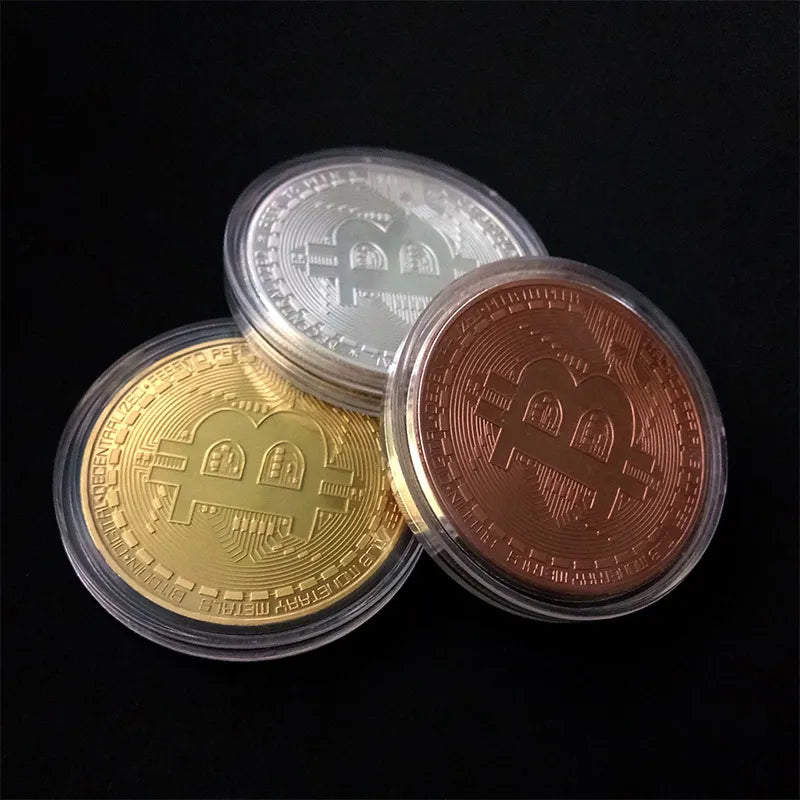 Gold Plated Bitcoin Crypto Collectible Coin