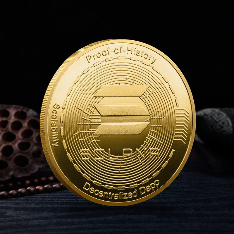 Gold Plated Solana Crypto Collectible Coin